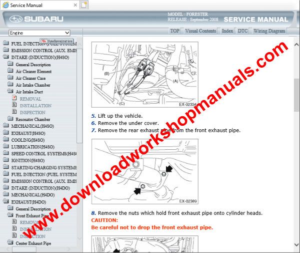Subaru Forester 2009 to 2012 Service Manual